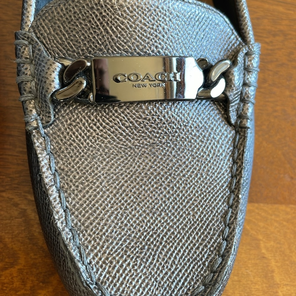 Coach “Olive” Dark Silver Women's Loafers. - Picture 2 of 6